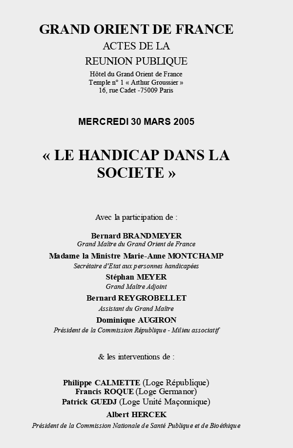 Le Handicap dans la Société