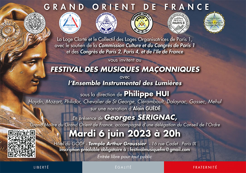 Festival des Musiques Maçonniques avec l’Ensemble Instrumental des Lumières