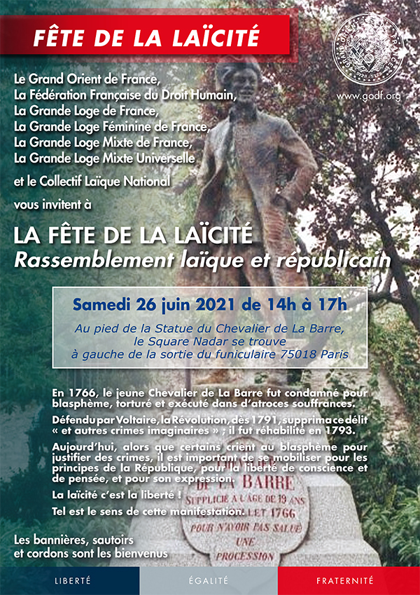 Fête de la Laïcité - Rassemblement laïque et républicain