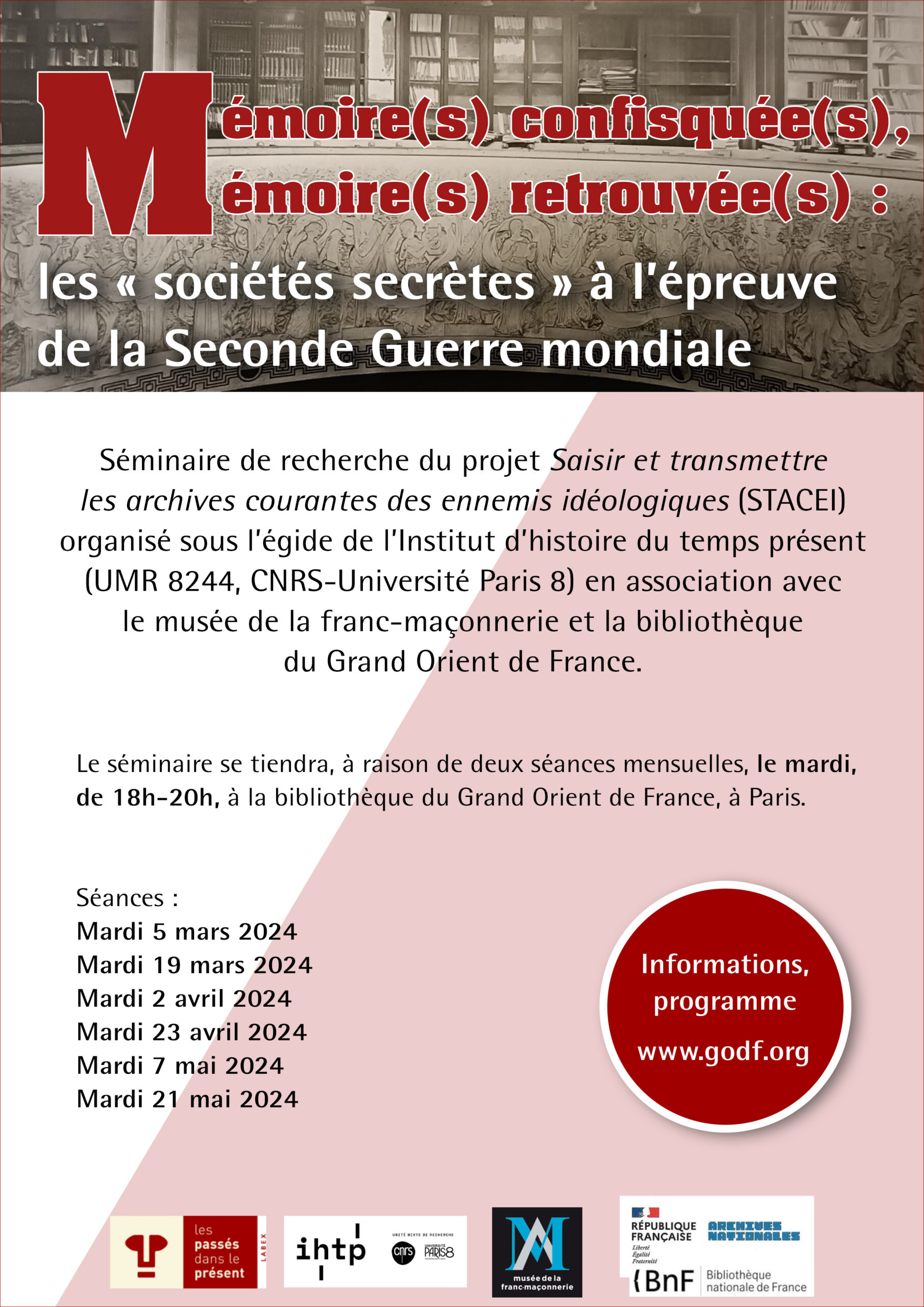 Mémoire(s) confisquée(s), mémoire(s) retrouvée(s) : les « sociétés secrètes » à l’épreuve de la Seconde Guerre mondiale