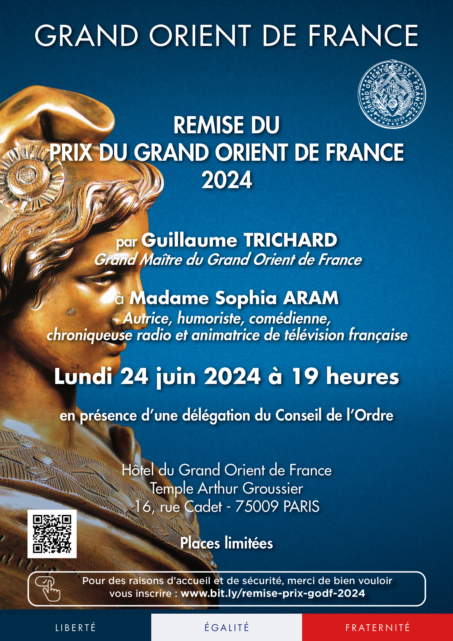 Remise du Prix du Grand Orient de France 2024