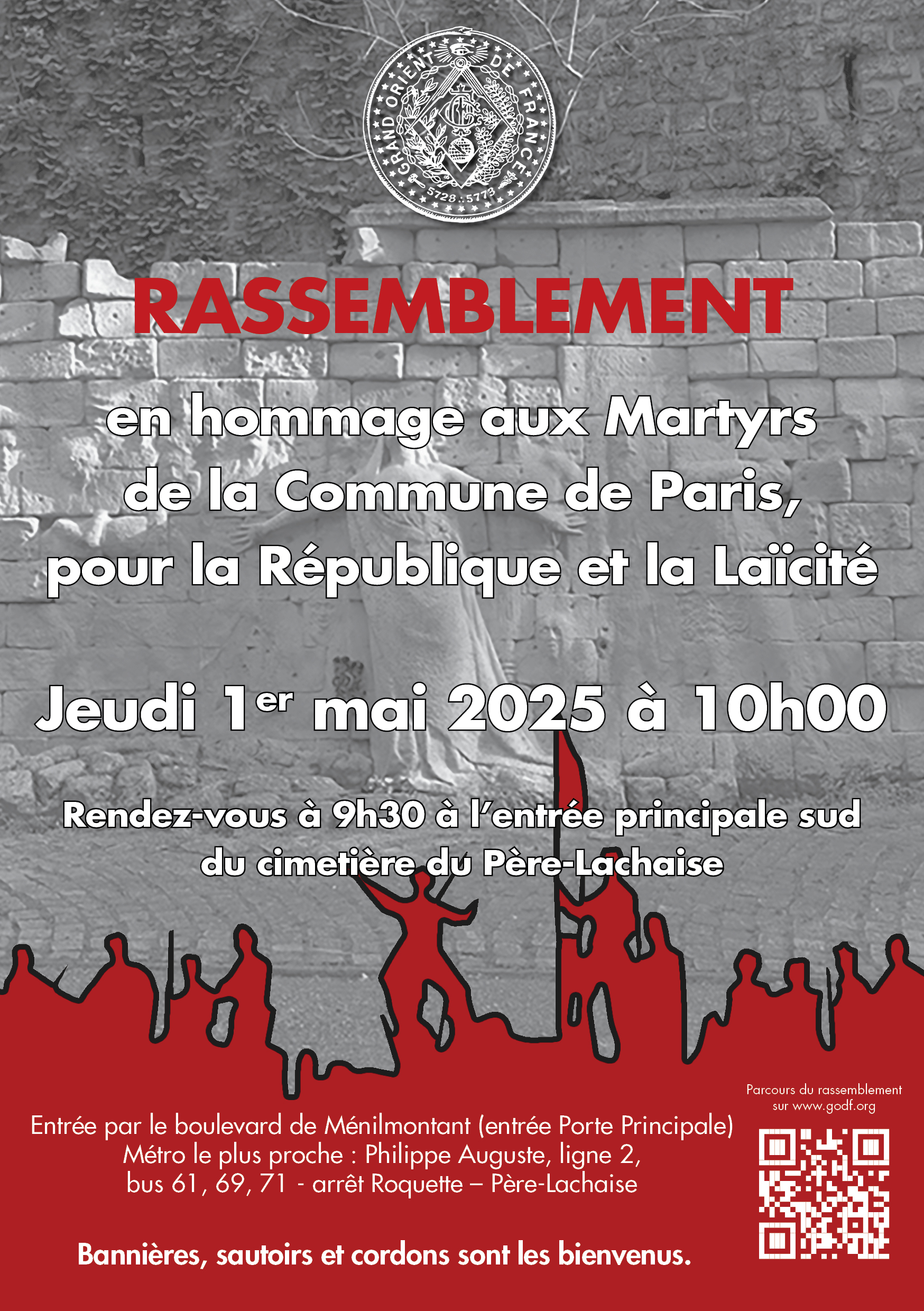 Rassemblement en hommage aux Martyrs de la Commune de Paris, pour la République et la Laïcité