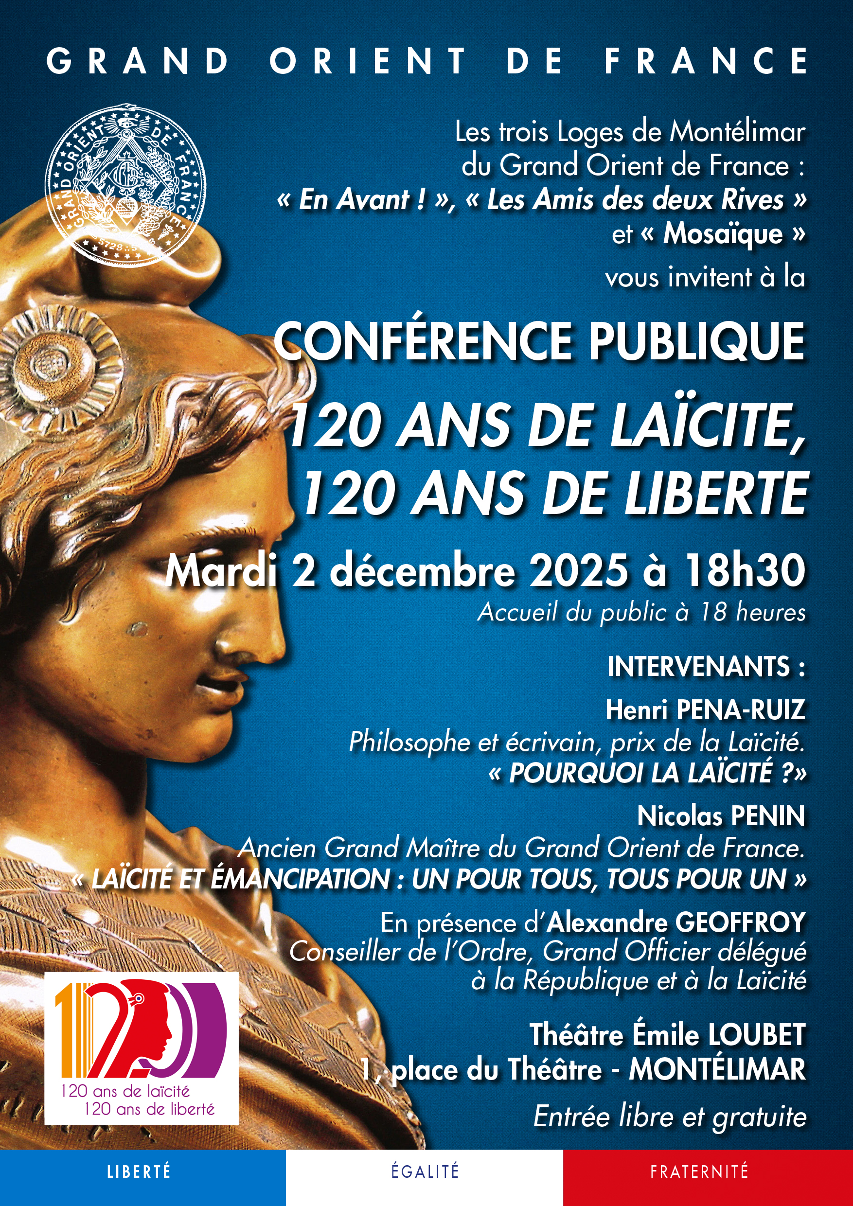 120 ans de laïcité, 120 ans de liberté