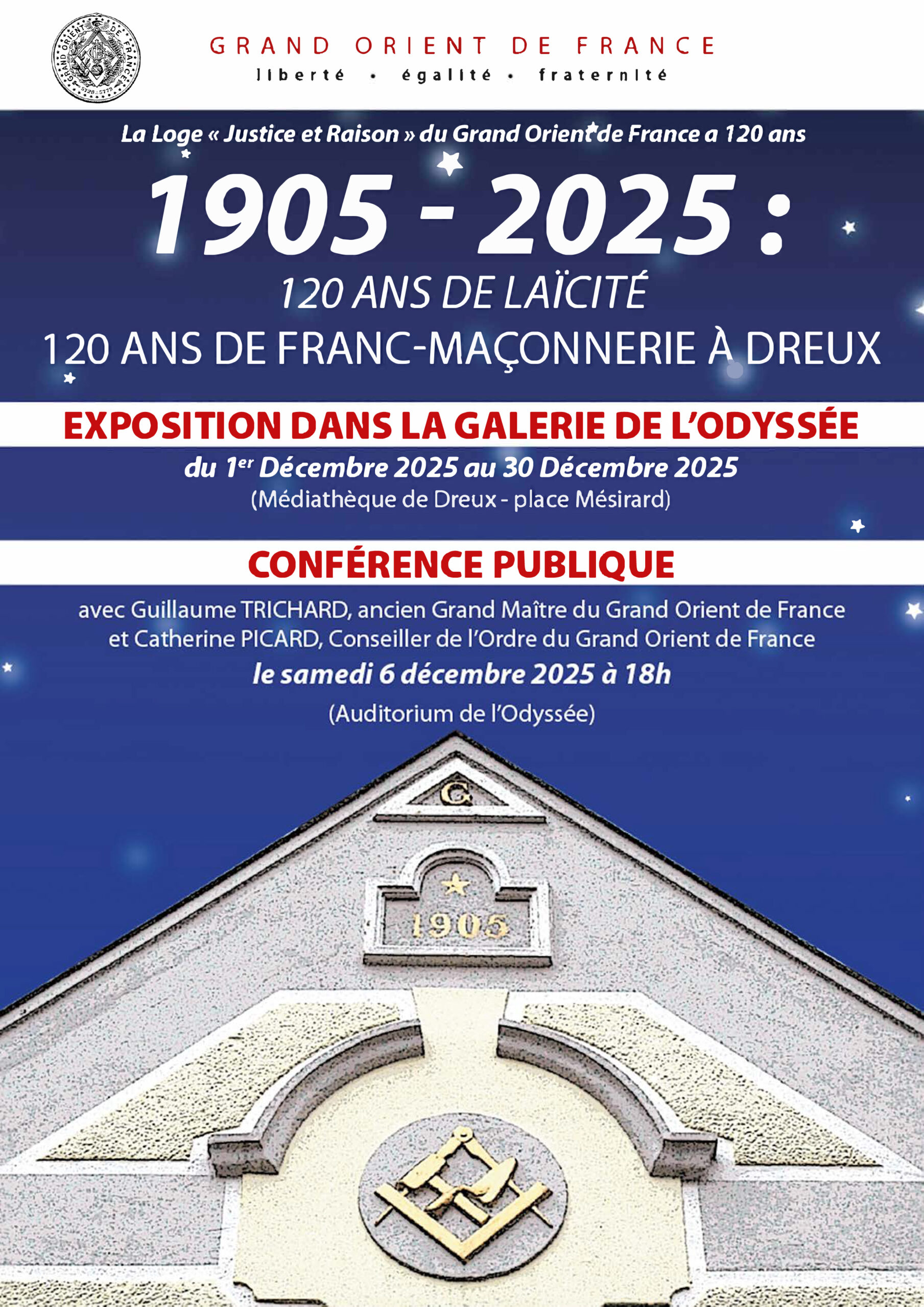 1905-2025 : 120 ans de laïcité, 120 ans de Franc-Maçonnerie à Dreux
