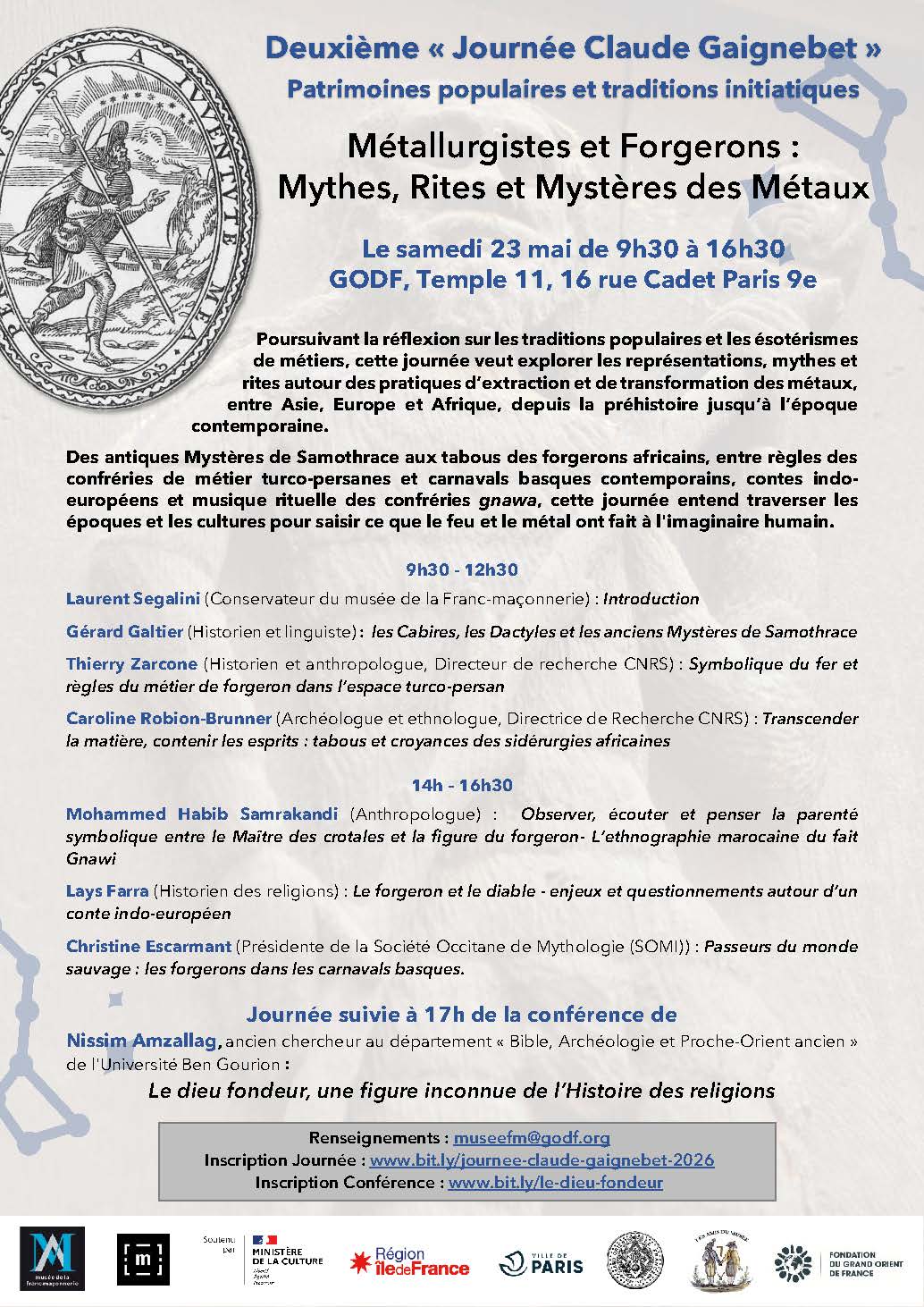 Deuxième Journée Claude Gaignebet - Métallurgistes et Forgerons : Mythes, Rites et Mystères des Métaux